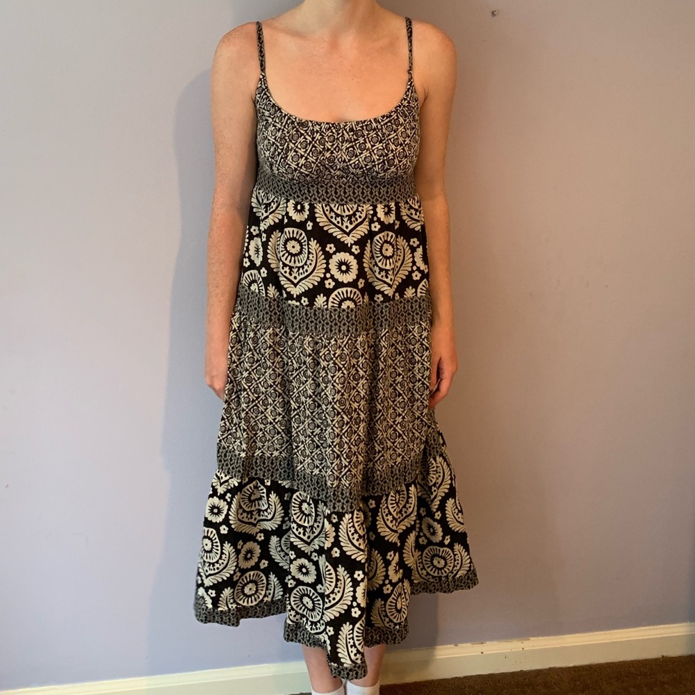 Black and white print dress
